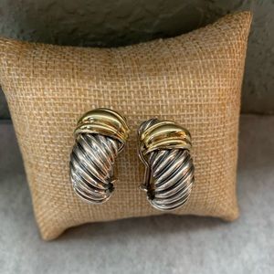 David Yurman Thoroughbred Shrimp Earrings SS/14KY